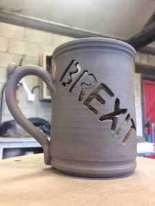 brexit tea coffee mug cup with holes
