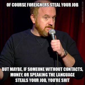 Brexit meme Louis ck of course foreigners steal your job