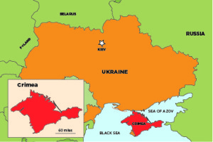 map of crimea, ukraine & russia