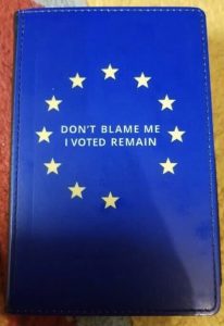 Brexit joke Remainian passport sleeve Don't blame me I voted remain